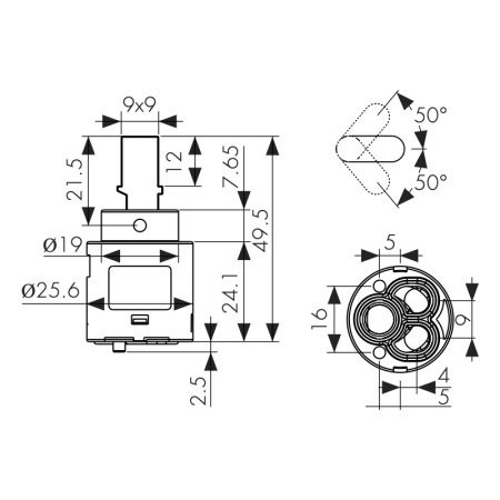 6204 Картридж Ø25 KAISER для смесителя 01582